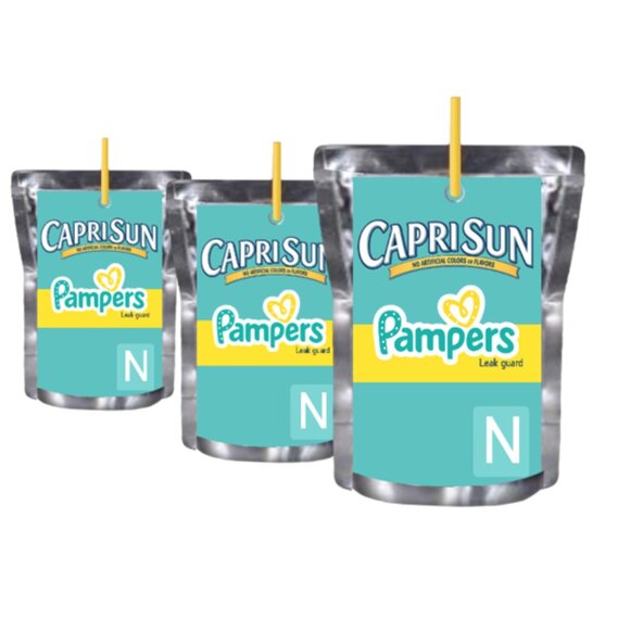Custom Diapers Juice labels, Leak Guard Pouche labels, Size N Design, Set of 12 - Picture 4 of 4